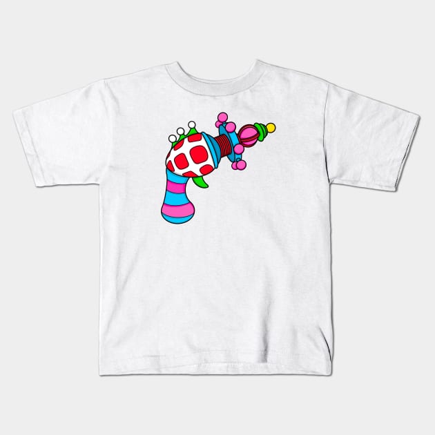 Killer Cotton Candy Gun Kids T-Shirt by OrneryDevilDesign